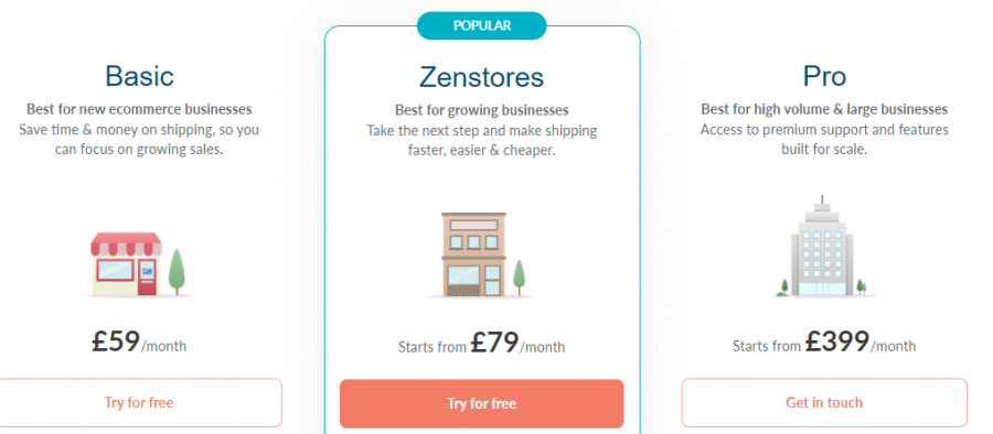 Zenstore Dispatch Pricing Screenshot