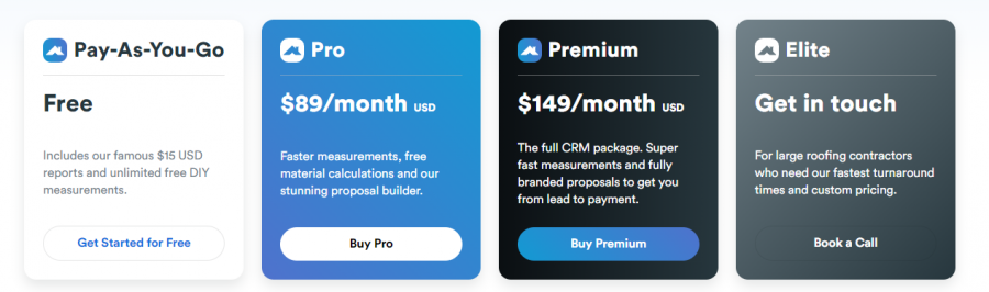 Roofr Pricing Screenshot