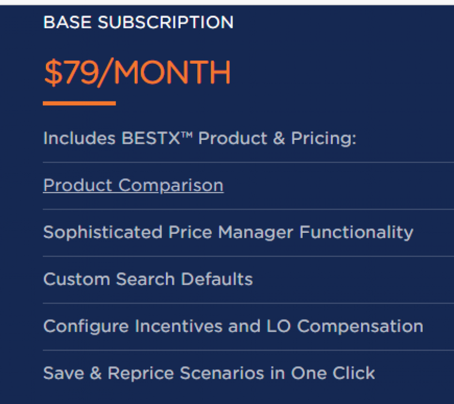 Loansifter Pricing Screenshot